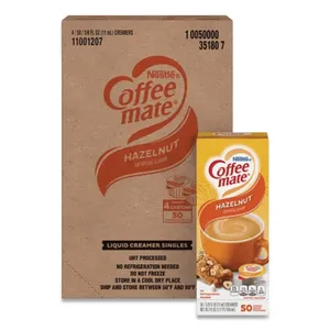 Coffee mate NES35180CT 0.38 oz. Single Serve Hazelnut Non-Dairy Liquid Coffee Creamer Cups - 4 Packs of 50 Creamer Cups
