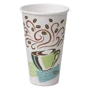 Dixie DXE5356CD PerfecTouch Paper Hot Cups, 16 oz, Coffee Haze Design, 50/Pack