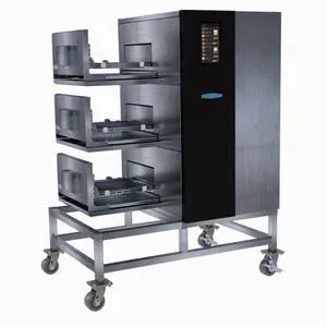 TurboChef PLE-9500-2-DL-CCR PLEXOR A3 Automated Ventless Oven with Convection (Top), Convection (Middle), and Rapid Cook (Bottom) Cooking Cavities, Left Load