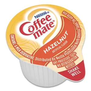 Coffee mate NES35180BX 0.38 oz. Single Serve Hazelnut Non-Dairy Liquid Coffee Creamer Cups - 50/Case