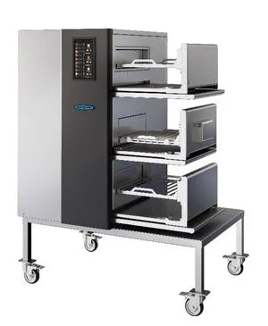 TurboChef PLE-9500-1-DL-IRR PLEXOR A3 Automated Ventless Oven with Impingement (Top), Rapid Cook (Middle), and Rapid Cook (Bottom) Cooking Cavities, Right Load