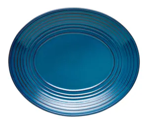 Libbey 109761 Canyonlands 12.125" x 10.125" Oval Blue Terracotta Wide Rim Platter