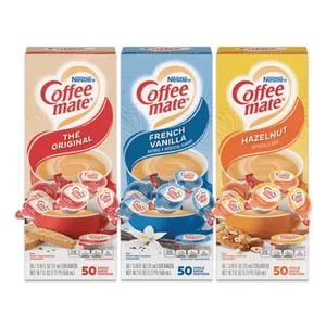 Coffee mate NES46193CT 0.38 oz. Variety Pack Single Serve Non-Dairy Liquid Coffee Creamer Cups - 3 Packs of 50 Creamer Cups