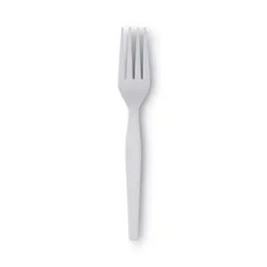 Dixie DXEFH207 Plastic Cutlery, Heavyweight Forks, White, 100/Box