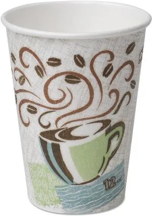 Dixie DXE5342DX PerfecTouch Paper Hot Cups, 12 oz, Coffee Haze Design, 25 Sleeve