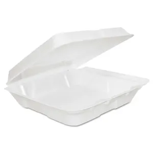 Dart DCC80HT1R Foam Hinged Lid Containers, White, 200/Carton
