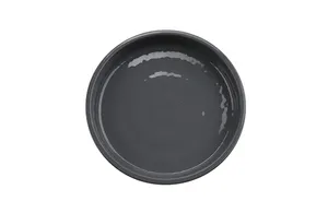 G.E.T. RP-5-WS/GRM Roca Glazed 5 in. Round White Gloss / Gray Matte Melamine Plate