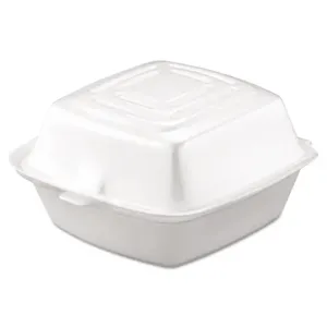 Dart DCC50HT1 Foam Hinged Lid Containers, White, 500/Carton