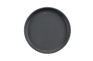 G.E.T. RP-5-GRS/BKM Roca Glazed 5 in. Round Gray Gloss / Black Matte Melamine Plate