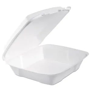 Dart DCC90HT1R Foam Hinged Lid Containers, White, 200/Carton