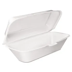Dart DCC99HT1R Foam Hinged Lid Container, Hoagie Container with Removable Lid, White, 125/Bag, 4 Bags/Carton