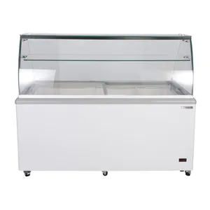 Maxx Cold MXDC-12 White 16 Cu.Ft. Ice Cream Dipping Cabinet with Glass Canopy, 115V