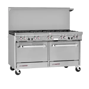Southbend S60AD S-Series, LP Gas, 60", 10 Non-Clog Burners, Standard Oven Base, Convection Oven, 350,000 BTU