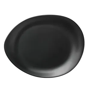 Libbey DRI-15-OME Driftstone 14.125" x 11.25" Oval Onyx Wide Rim Platter