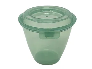 G.E.T. EC-20-JA 6 oz. Polypropylene, Jade, Reusable Side-Dish/Large Sauce Cup with Hinged Lid, (6.75 oz. rim-full), 3.25" Top Dia., 3" Tall Reusable Takeout Container