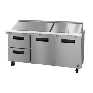 Hoshizaki SR72B-30MD2 Steelheart 72" Stainless Steel Mega Top Refrigerated Prep Table with Two Door / Two Drawer Combo