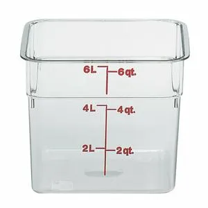 Cambro 6SFSCW135 Classic 6 Qt. Clear Square Polycarbonate Food Storage Container