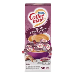 Coffee mate NES84652 0.38 oz. Italian Sweet Cream Single Serve Non-Dairy Liquid Coffee Creamer Cups - 50/Case