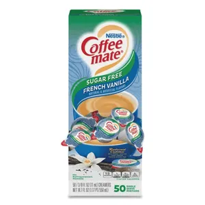 Coffee mate NES91757 0.38 oz. French Vanilla Singler Serve Non-Dairy and Sugar Free Coffee Creamer Cups - 50/Case