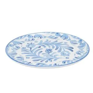 Cal-Mil 22351-7-104 Costa 7" Blue and White  Round Melamine Plate - 1 Each