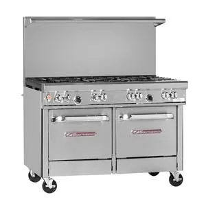Southbend 4483EE-5R Ultimate Range, Natural Gas, 48", 3 Non-Clog Burners in Front, 2 Pyromax Burners in back, 2 Star/Saute Burners Left, Standard Grates, Right, 2 Space Saver Oven Base, 335,000 BTU