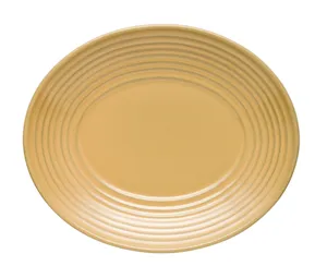 Libbey 109751 Canyonlands 12.125" x 10.125" Oval Tan Terracotta Wide Rim Platter