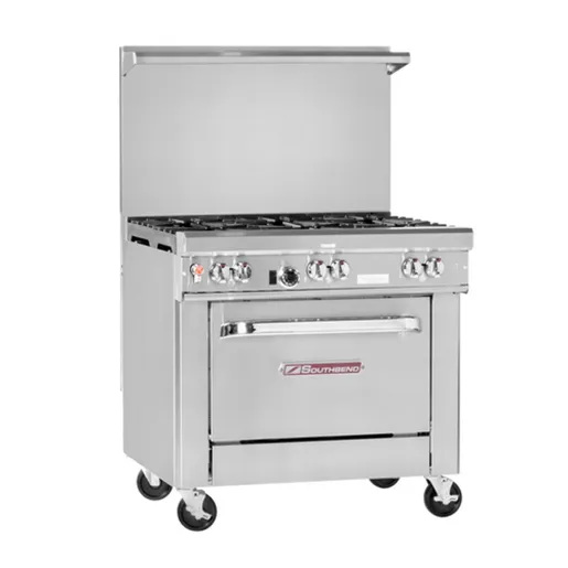 Southbend 4362A-2TL Ultimate Range, Gas, 36", 2 Non-Clog Burners, Wavy Grates, 24" Thermostatic Griddle, Left, Convection Oven Base, 134,000 BTU