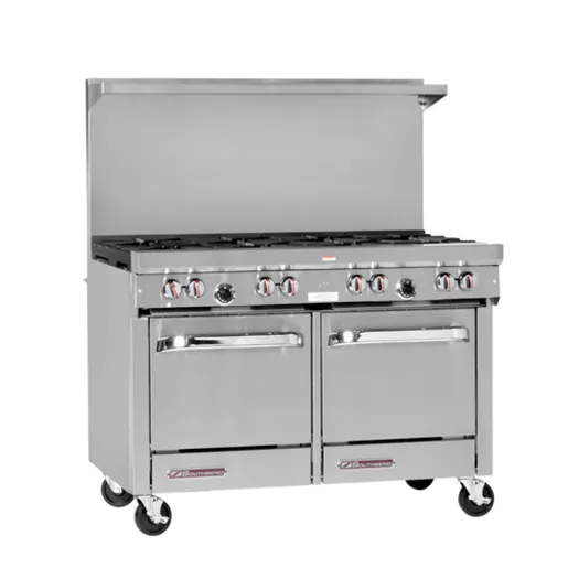 Southbend S48EE S-Series, Gas, 48", 8 Non-Clog Burners, Standard Oven Bases, 294,000 BTU