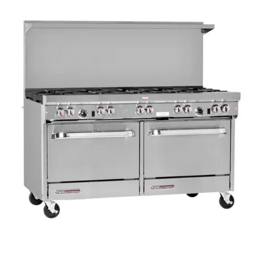 Southbend S60DD-2RR S-Series, Gas, 60", 6 Non-Clog Burners, 24" Raised Griddle/Broiler, Standard Oven Bases, 271,500 BTU