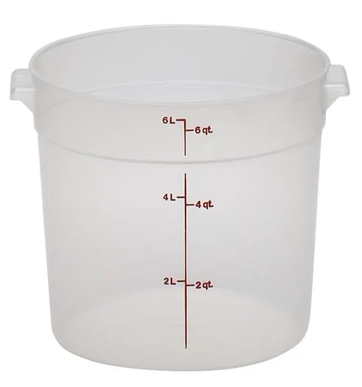 Cambro RFS6PP190 6 Qt. Translucent Round Polypropylene Food Storage Container