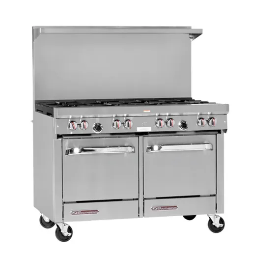 Southbend S48AC-2GR S-Series, Gas, 48", 24" Manual Griddle, 4 Non-Clog Burners, Convection Oven Base, Cabinet Base, 195,000 BTU