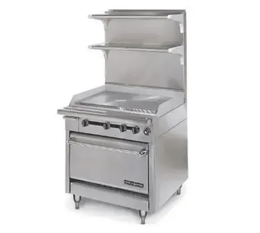 American Range HD34-34VG-1C Medallion Series 34" Gas Griddle Heavy Duty Range with Convection Oven Base, 120,000 BTU