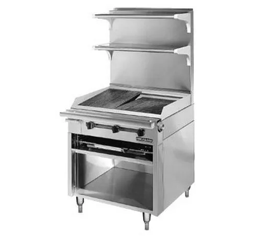 American Range HD34-CRB-1C Medallion Series 34" Gas Charbroiler Heavy Duty Range with Convection Oven Base, 120,000 BTU
