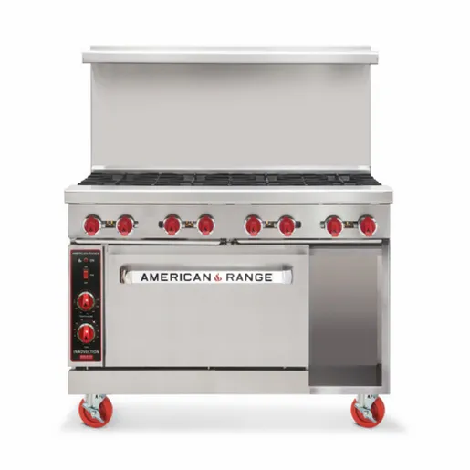 American Range AR-48G-CL-SBR 48" Gas Griddle Range with Convection Oven and Storage Base, 174,000 BTU