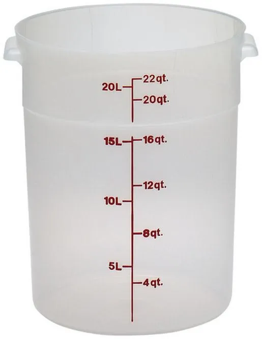 Cambro RFS22PP190 22 Qt. Translucent Round Polypropylene Food Storage Container