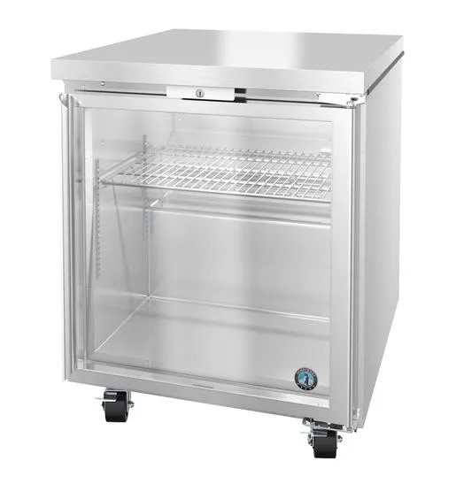 Hoshizaki UR27B-GLP01 Refrigerator, Single Section Undercounter, Full Glass Door