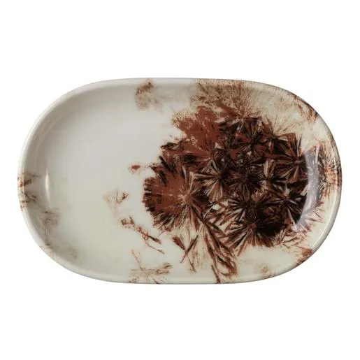 Mikasa 5315868 Brulee Orion 5.6" x 3.56" Oval Brown Coupe Rim Platter