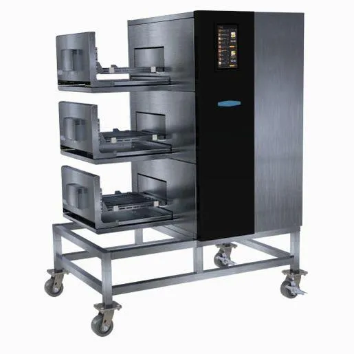 TurboChef PLE-9500-2-DL-CIC PLEXOR A3 Automated Ventless Oven with Convection (Top), Impingement (Middle), and Convection (Bottom) Cooking Cavities, Left Load