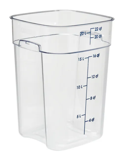 Cambro 22SFSPROCW135 FreshPro 22 Qt. Clear Square Polycarbonate Food Storage Container