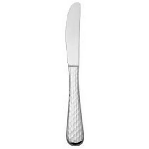 Libbey 794 5502 Aspire 9 3/4" 18/0 Stainless Steel Medium Weight Solid Handle European Dinner Knife with Fluted Blade - 36/Case